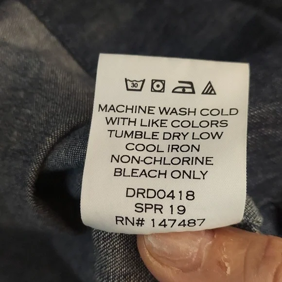 DRAPER JAMES Denim Blue Chambray Ruffle sz 2 Shift Dress - Picture 10 of 10